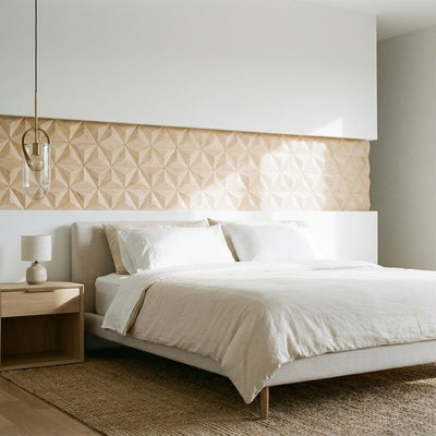 Holz Wandverkleidung Rubberwood XL Mosaik-Look 3D | 30×35 cm