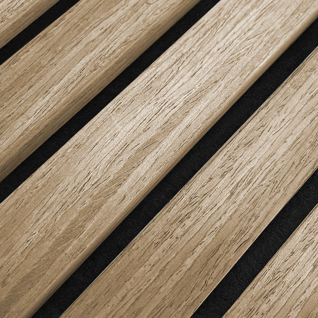 Akustikpaneele Natürliche Eiche | 240 cm x 60 cm | Dreiseitig Echtholzfurnier - detail view 2