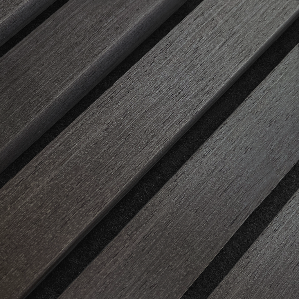 Akustikpaneele schwarze Eiche | 240 cm x 60 cm | Dreiseitig Echtholzfurnier - detail view 2