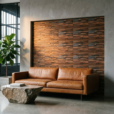 Holz Wandverkleidung Shipwood Compact Mosaik-Look 3D | 30×30 cm