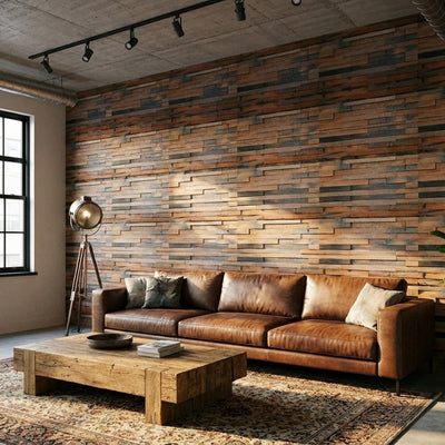 Holz Wandverkleidung Shipwood XL Mosaik-Look 3D | 30×60 cm