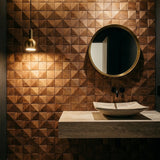 Holz Wandverkleidung Slim Walnuss Mosaik-Look 3D | 20×40 cm