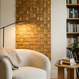 Holz Wandverkleidung Timeless Teak Mosaik-Look 3D | 30×30 cm