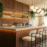 Holz Wandverkleidung Walnuss Deep Dusk Mosaik-Look 3D | 30×30 cm