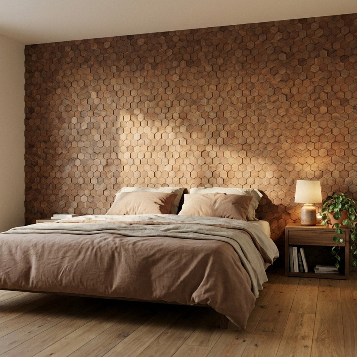Holz Wandverkleidung Walnuss Velvet Mosaik-Look 3D | 31×30 cm