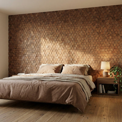 Holz Wandverkleidung Walnuss Velvet Mosaik-Look 3D | 31×30 cm