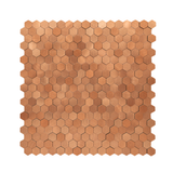 Selbstklebende Mosaikfliesen Metall | Mini Hexagon 3D Kupfer | 29,8×30,7 cm | Küche, Bad & WC