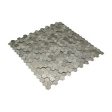 Selbstklebende Mosaikfliesen Metall | Mini Hexagon 3D Silber | 29,8×30,7 cm | Küche, Bad & WC