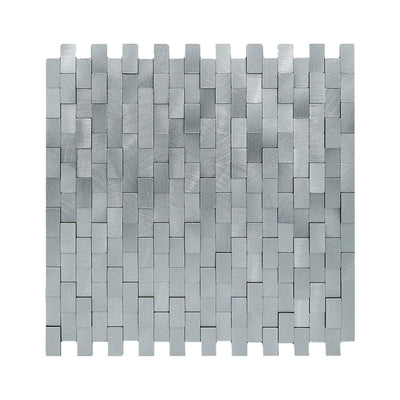 Selbstklebende Mosaikfliesen Metall | Riemchen 3D Silber | 30×29,8 cm | Küche, Bad & WC