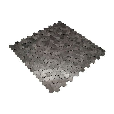 Selbstklebende Mosaikfliesen Metall | Mini Hexagon 3D Anthrazit | 29,8×30,7 cm | Küche, Bad & WC