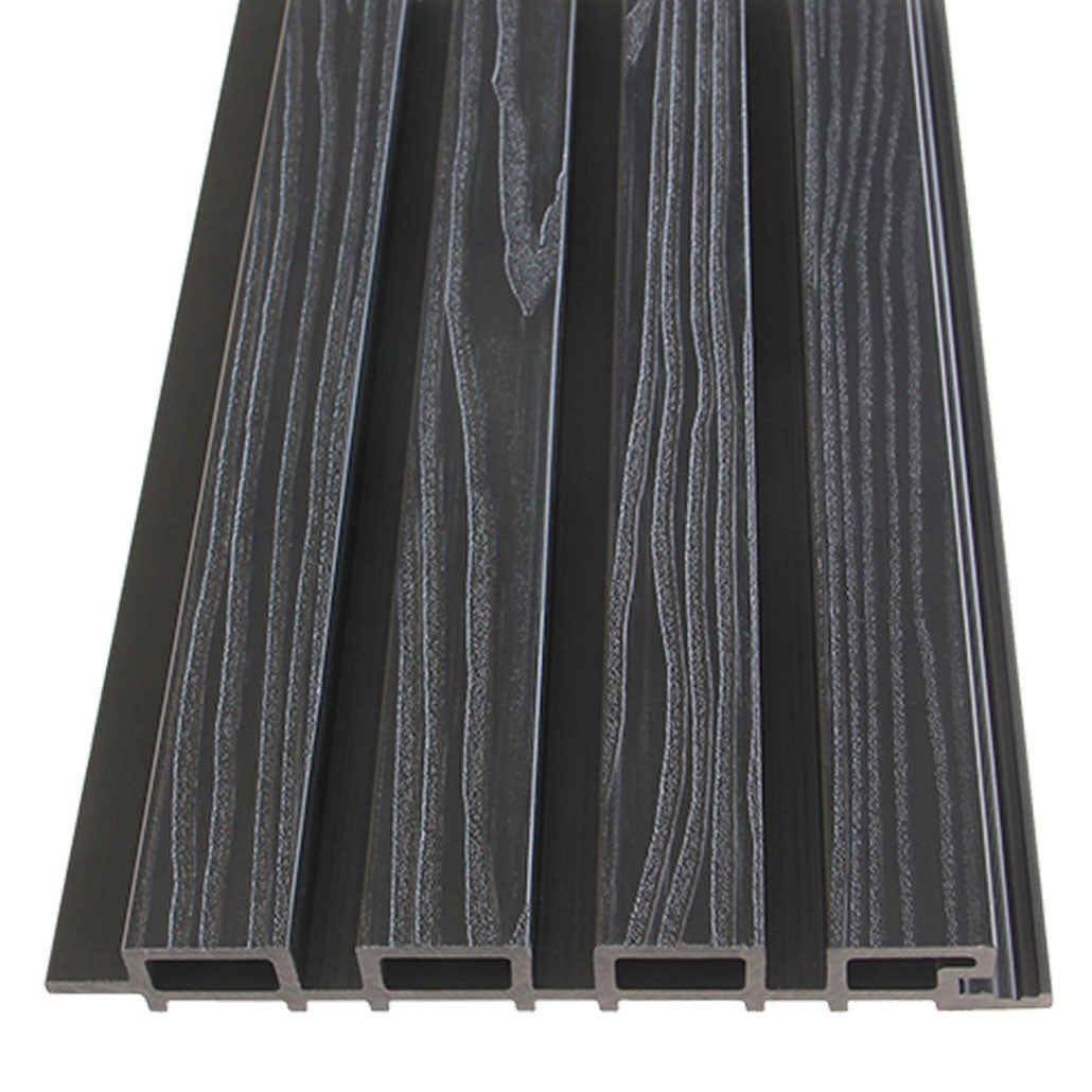Fassadenverkleidung Schwarz 290CM | Garten | 3D Holzmaserung