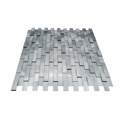 Selbstklebende Mosaikfliesen Metall | Riemchen 3D Silber | 30×29,8 cm | Küche, Bad & WC