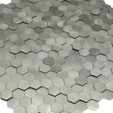Selbstklebende Mosaikfliesen Metall | Mini Hexagon 3D Silber | 29,8×30,7 cm | Küche, Bad & WC