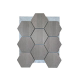 Hexagonpaneel Graue Walnuss mit grauem Filz 81CM | Akustik | Wanddekoration | Sechseck-Form