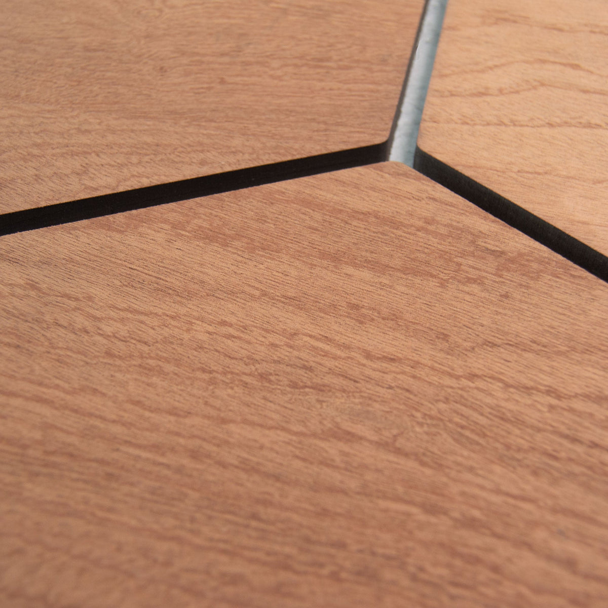 Hexagonpaneel Geräucherte Eiche mit grauem Filz 81CM | Akustik | Wanddekoration | Sechseck-Form