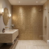 Selbstklebende Mosaikfliesen Metall | Riemchen 3D Gold | 30×29,8 cm | Küche, Bad & WC