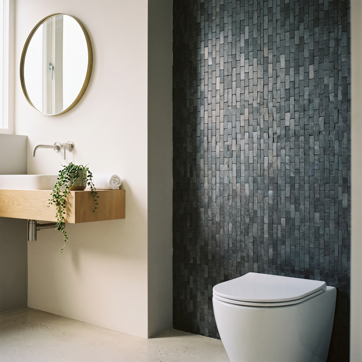 Selbstklebende Mosaikfliesen Metall | Riemchen 3D Graphit | 30×29,8 cm | Küche, Bad & WC