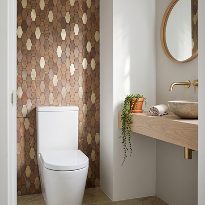 Selbstklebende Mosaikfliesen Metall | Picket Braun | 30×30 cm | Küche, Bad & WC