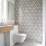 Selbstklebende Mosaikfliesen Metall | Dreieck Grau Weiß-Silber | 28,7×33,1 cm | Küche, Bad & WC