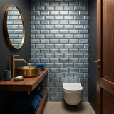 Selbstklebende Mosaikfliesen Metall | Metro 3D Blau | 30,5×30,5 cm | Küche, Bad & WC