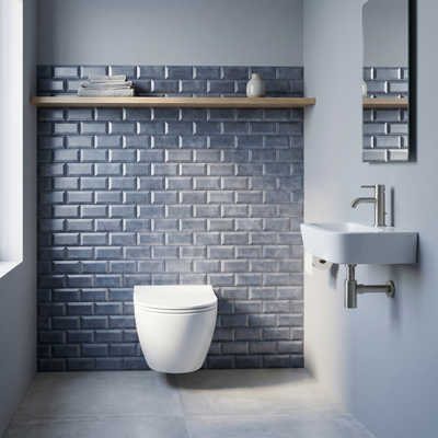 Selbstklebende Mosaikfliesen Metall | Metro 3D Blaugrau | 30,5×30,5 cm | Küche, Bad & WC