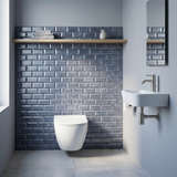Selbstklebende Mosaikfliesen Metall | Metro 3D Blaugrau | 30,5×30,5 cm | Küche, Bad & WC