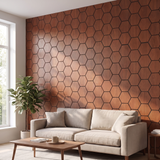 Hexagonpaneel Geräucherte Eiche im Wohnzimmer