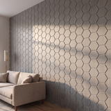 Hexagonpaneel Graue Walnuss mit grauem Filz Seitenansicht