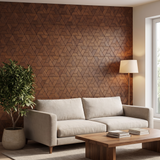 Aster Smoked Brown dekoratives Holz-Wandpaneel im modernen Wohnzimmer