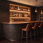 Snowdrop Rose Black dekoratives Holz-Wandpaneel als Bar-Rückwand