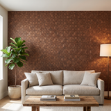 Gardenia Smoked Brown dekoratives Holz-Wandpaneel im modernen Wohnzimmer