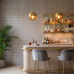 Crimson Pearl White dekoratives Holz-Wandpaneel als Bar-Rückwand