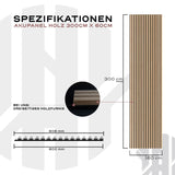 Akustikpaneele Walnuss Rustikal - 300 cm x 60 cm