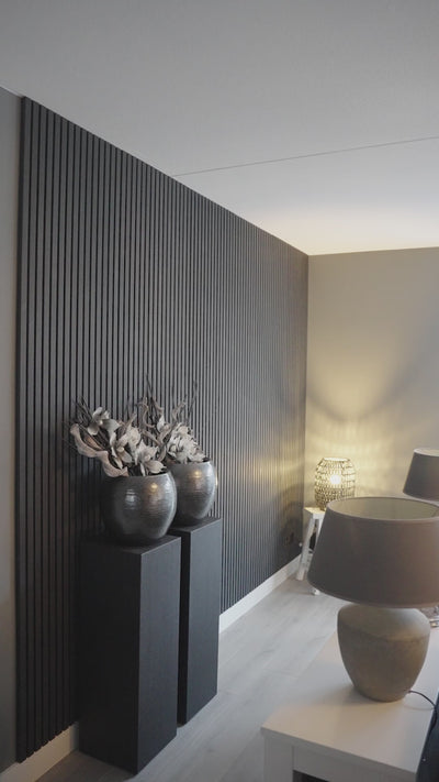 Akustikpaneele schwarze Eiche | 240 cm x 60 cm | Dreiseitig Echtholzfurnier