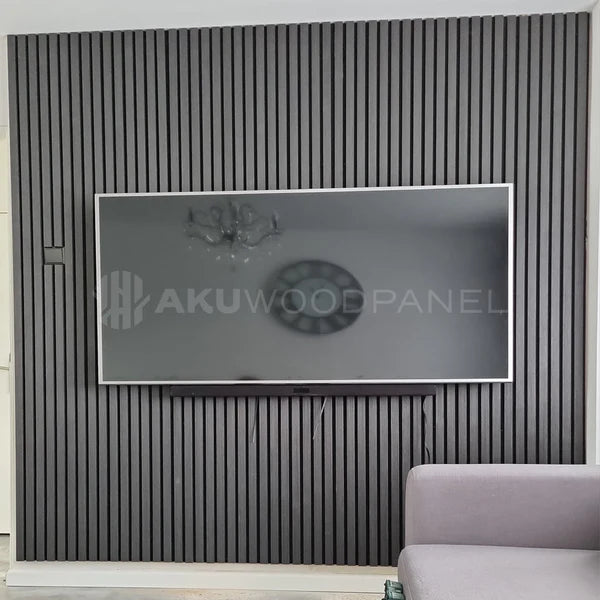 Akustikpaneele Walnuss-Grau | XL 300 cm x 60 cm | Dreiseitig Echtholzfurnier